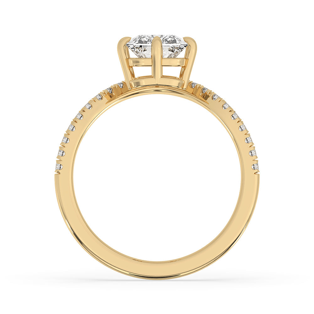 Radiant Cut Upside Down Diamond Ring