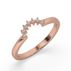 Curved Wedding Band – Round Diamond