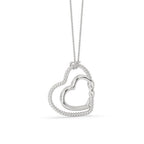 White Gold Heart Pendant - Unique Design