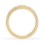 Bar Set Criss Cross Wedding Band In Yellow Gold