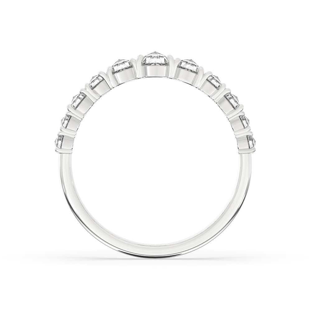 Half Eternity Wedding Band In White Gold