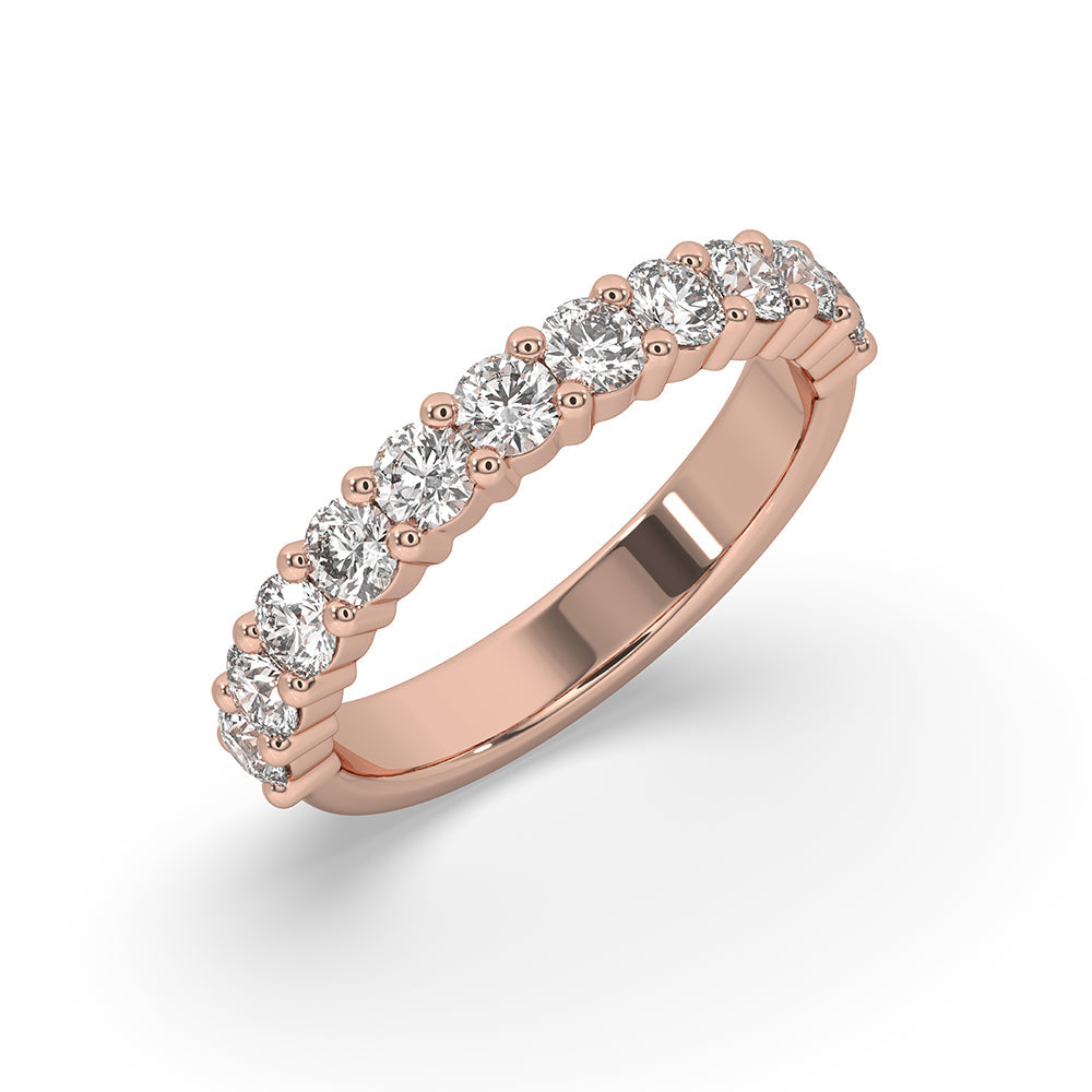 Round Diamond Eternity Band – Rose Gold Style