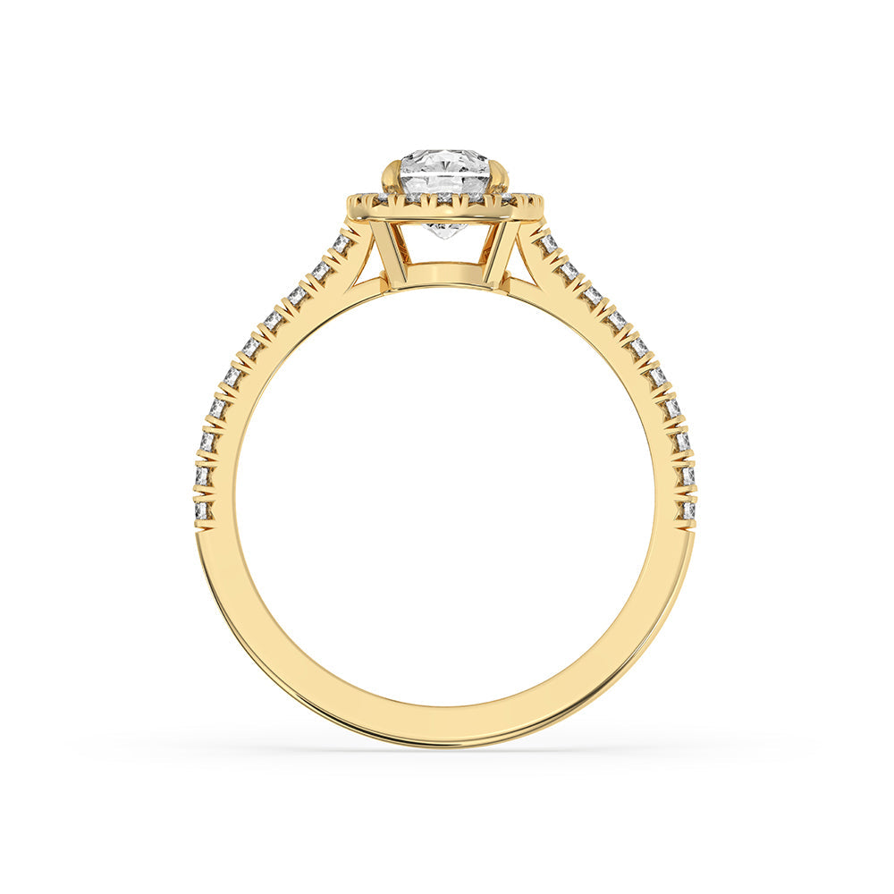 Cushion Cut Pave Set Diamond Ring