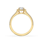 Cushion Cut Pave Set Diamond Ring