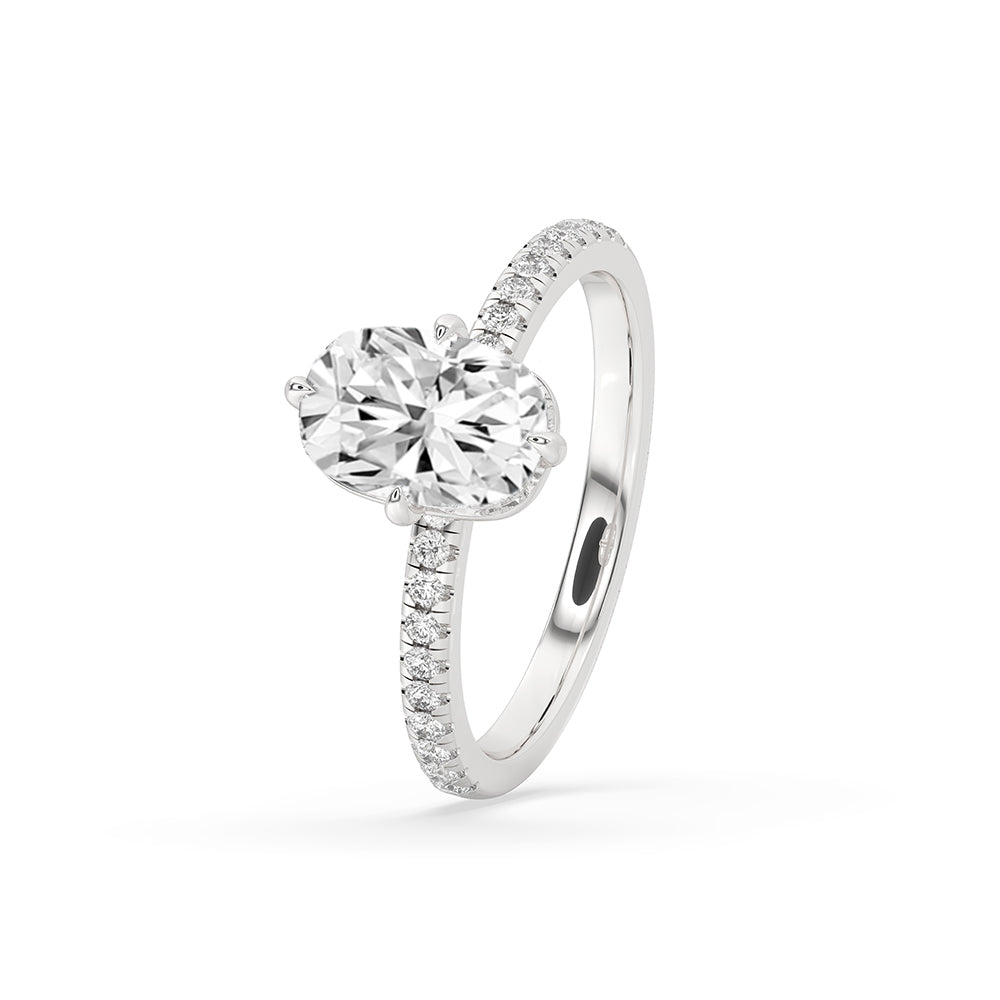 Cushion Cut Compass Prong Engagement Ring Imagen secundaria del producto
