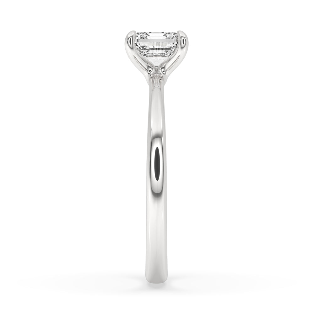 Diamond Solitaire Engagement Ring with Asscher Style