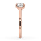 Round and Baguette Cut Three Stone Engagement Ring
