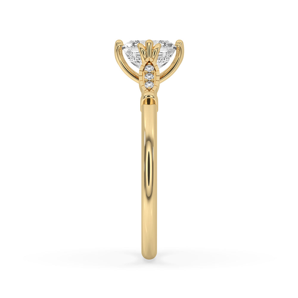 Asscher Cut Diamond Ring With Side Stones