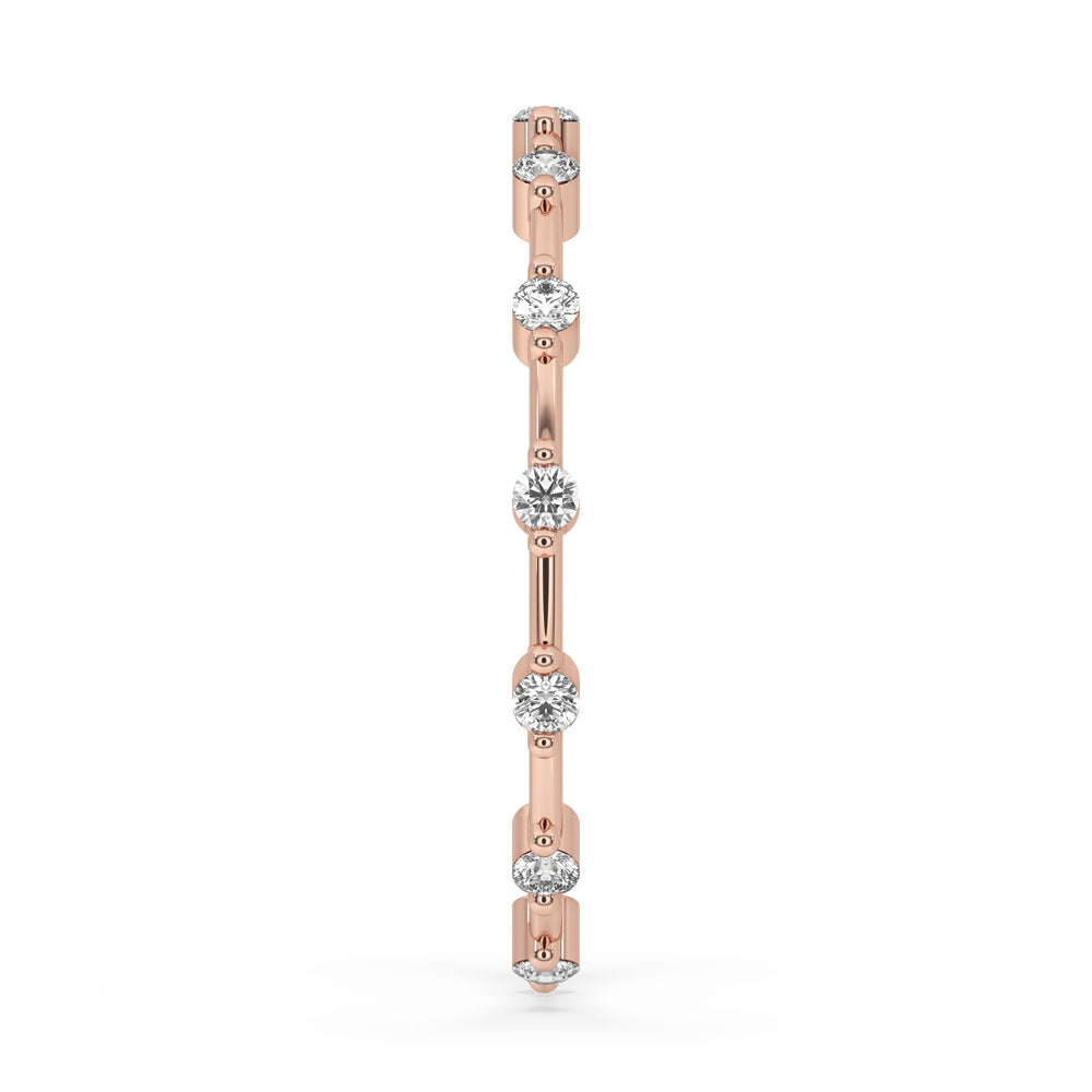 Round Cut Bubble Band Engagement Ring