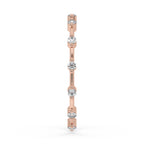 Round Cut Bubble Band Engagement Ring