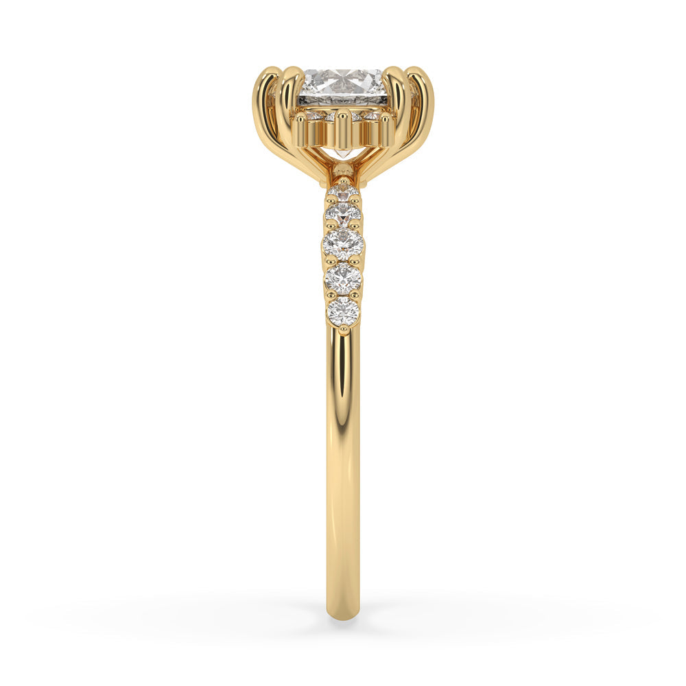 2 Carat Round Diamond Ring with Elegant Pave Setting