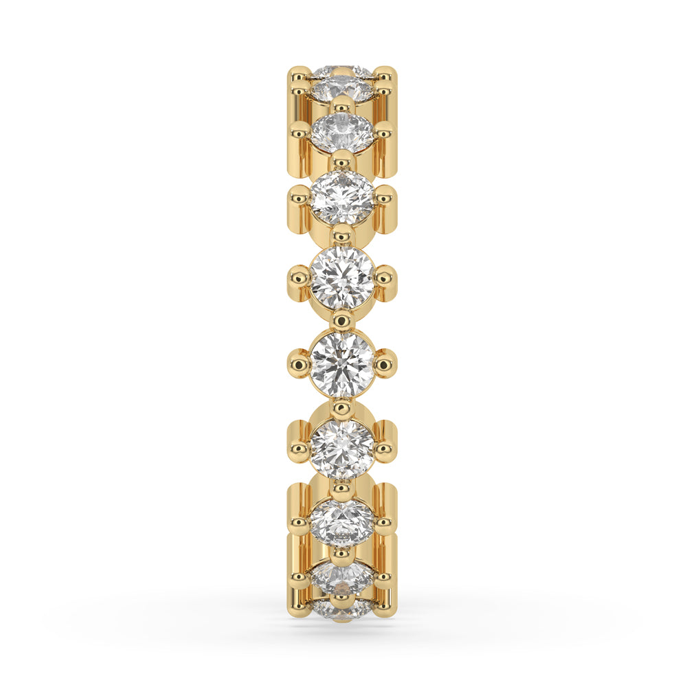 Round Diamond Wedding Band – Yellow Gold