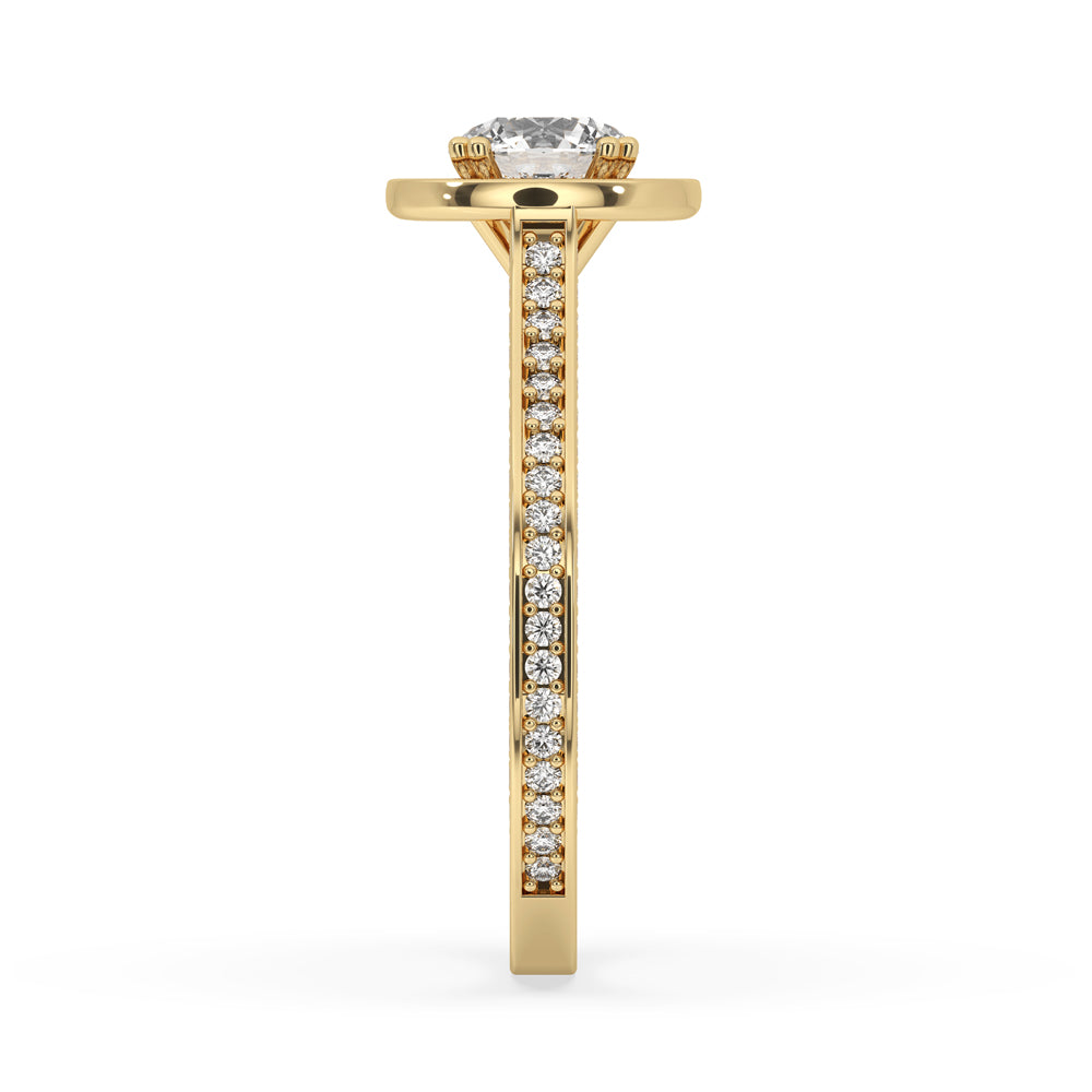 Halo Diamond Engagement Ring With Pave Style