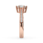 Round Cut Diamond Six Prong Engagement Ring