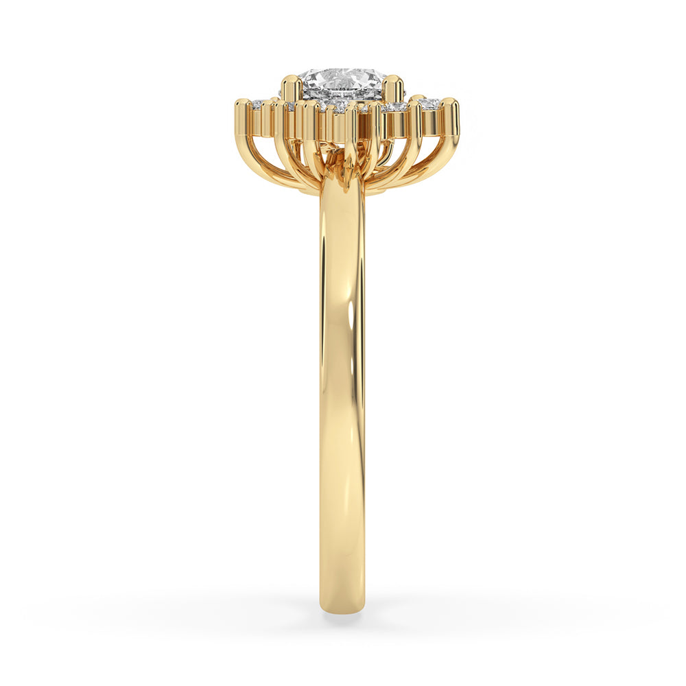 Round Cut Cluster Diamond Ring