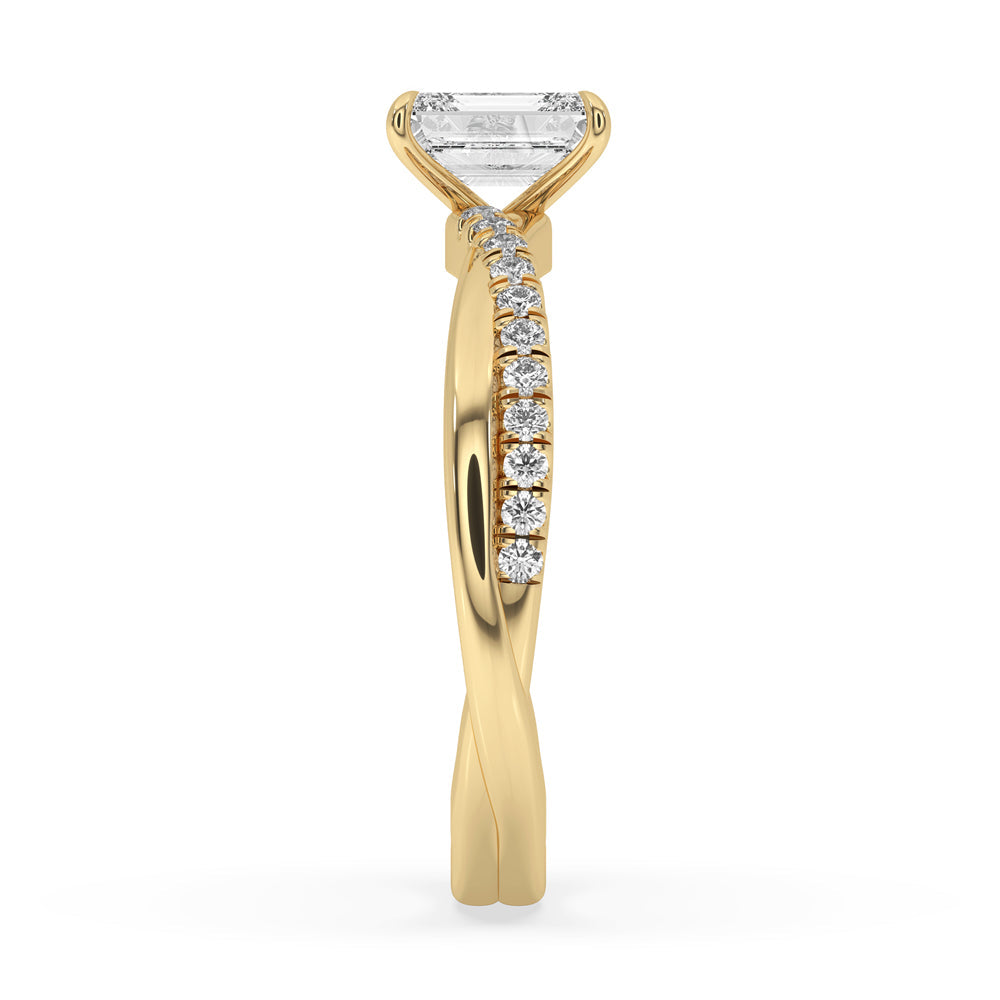 Twist Engagement Ring With Pave style