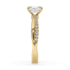 Twist Engagement Ring With Pave style
