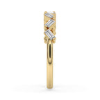 Baguette Wedding Band in Unique Zig Zag Design