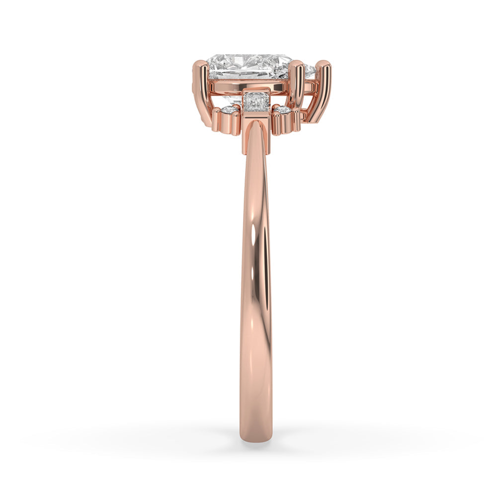 Pear Shaped Diamond Engagement Ring With Classic Prong Setting