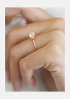 1.02 CT Princess Cut Solitaire Moissanite Engagement Ring