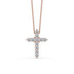 Round Cut Classic Cross Pendant in Prong Setting