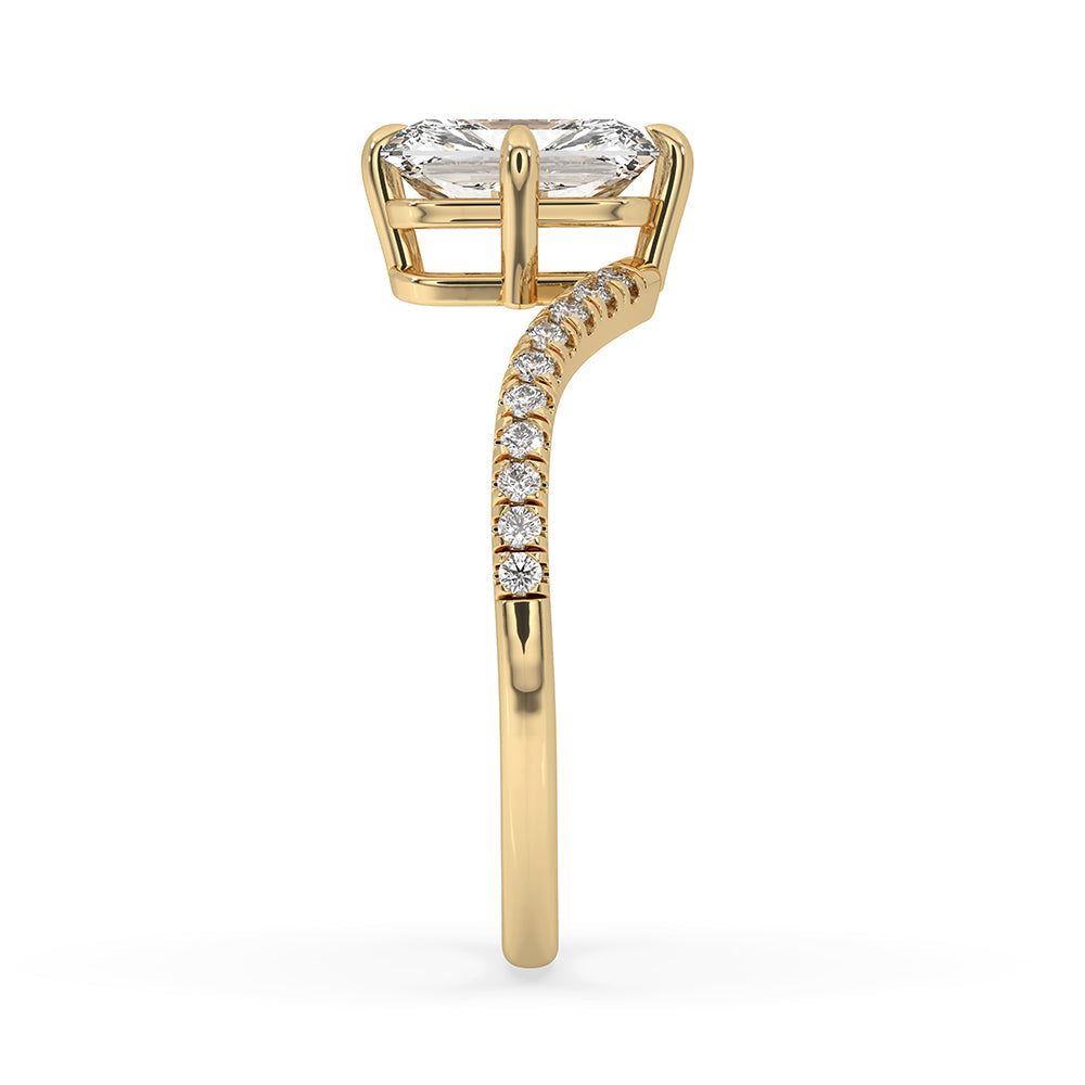 Radiant Cut Upside Down Diamond Ring