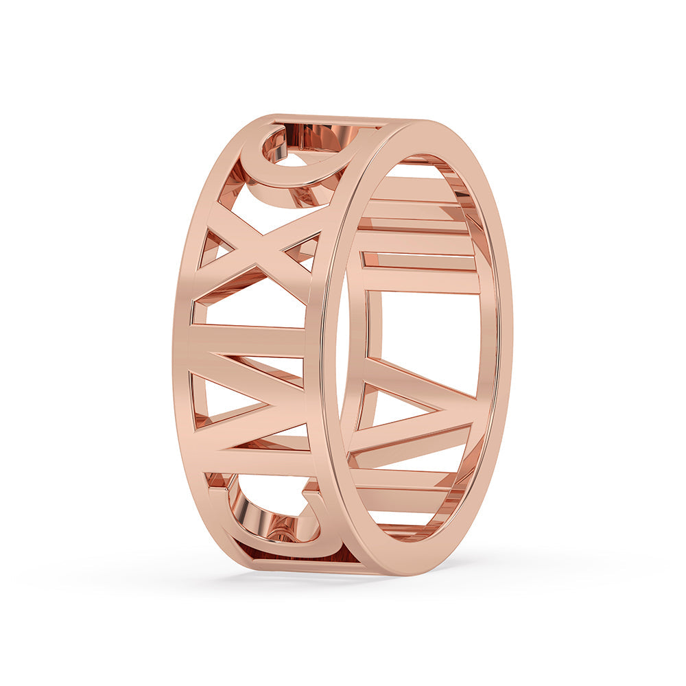 Roman Numeral Wedding Band - Rose Gold Secondary image