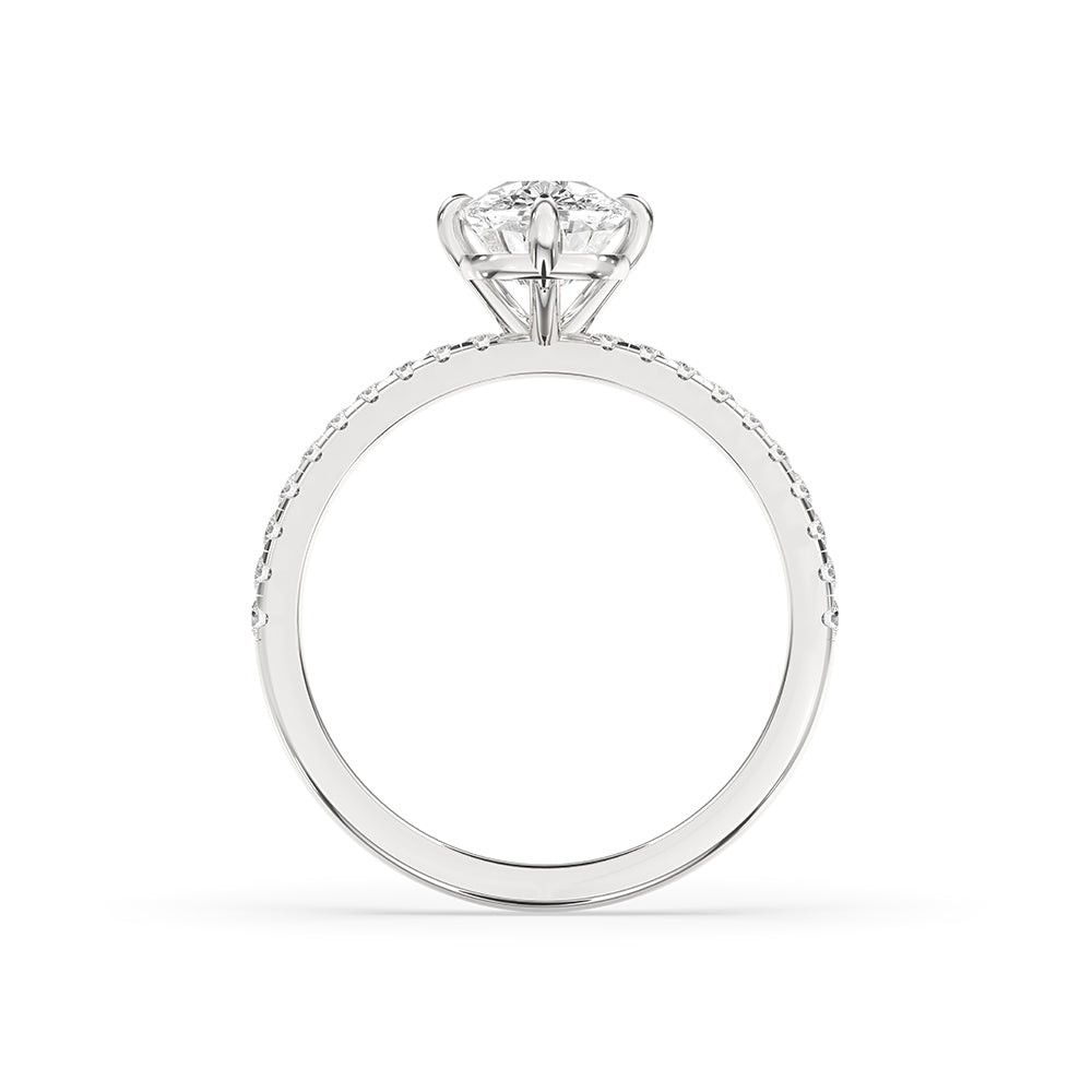 Cushion Cut Compass Prong Engagement Ring