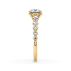 Round Brilliant Cut Diamond Ring with Side Stone