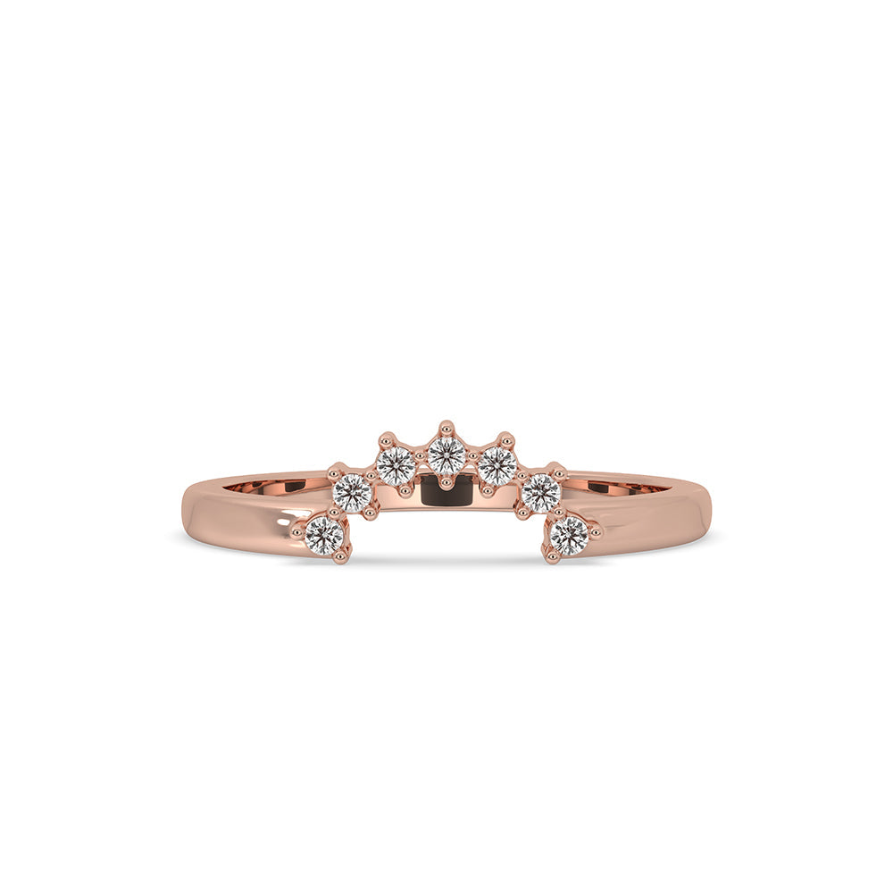 Curved Wedding Band – Round Diamond Imagen principal del producto