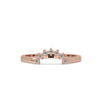 Curved Wedding Band – Round Diamond