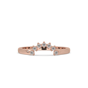Curved Wedding Band – Round Diamond