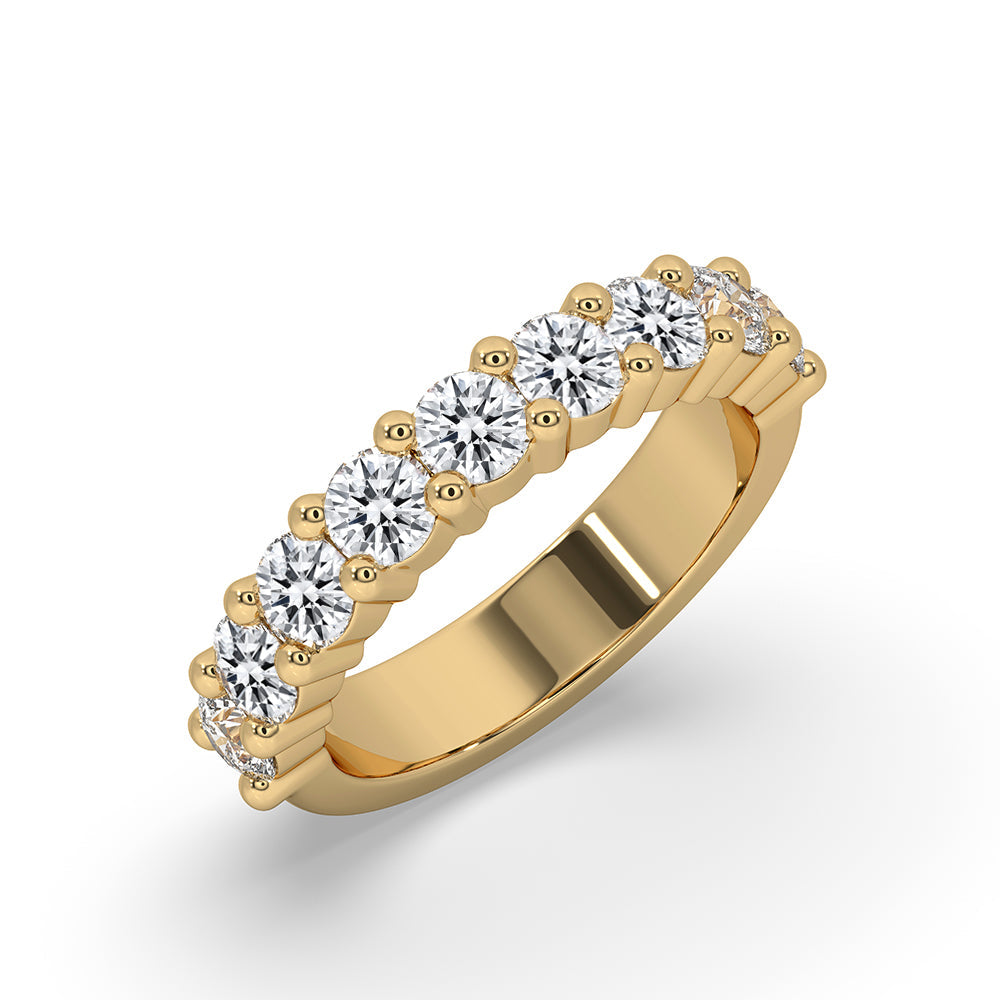 Half Eternity Round Cut Wedding Band