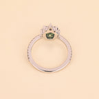 Shield Cut Green Gemstone Ring
