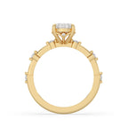 Oval Diamond Engagement Ring in Distance Pave Style