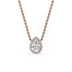 Pear Shaped Diamond Pendant - Halo Design
