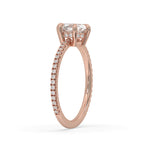 Hexagon Step Cut Hidden Halo Diamond Ring