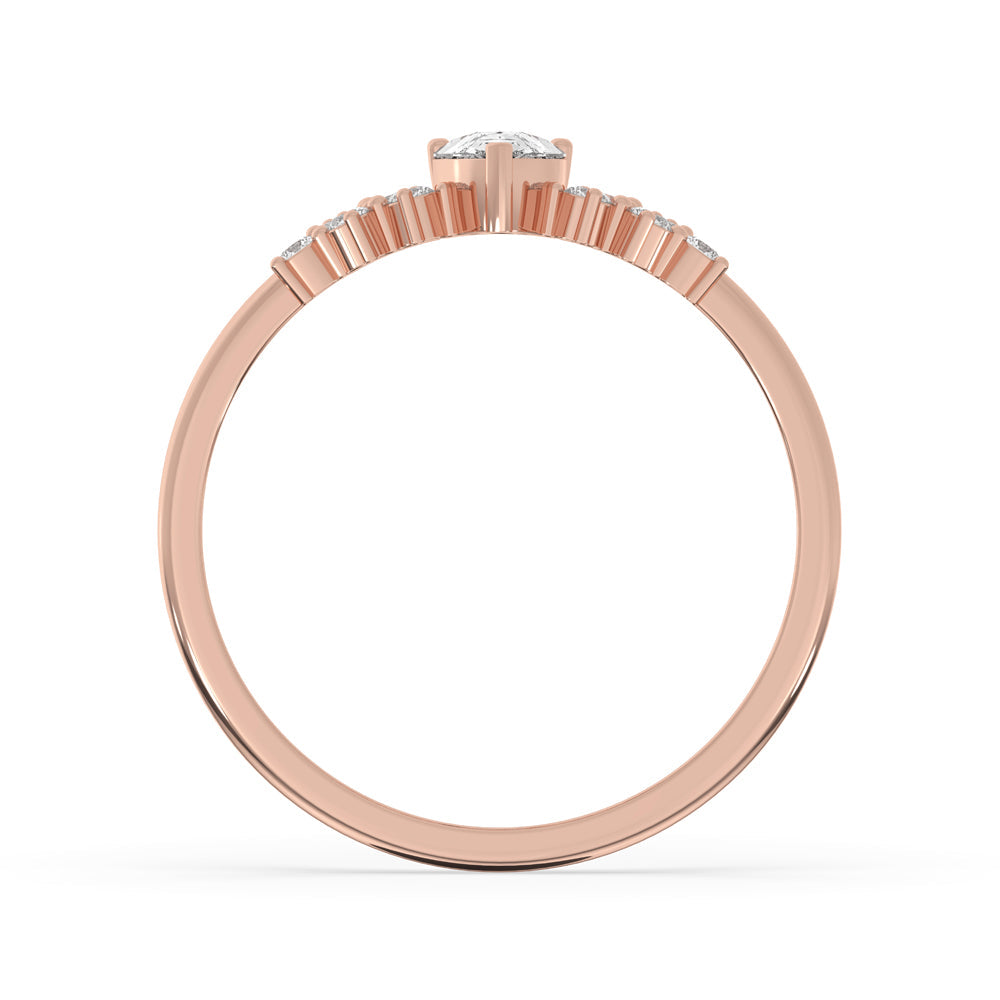 Pear Shaped Diamond Ring - Side Stone