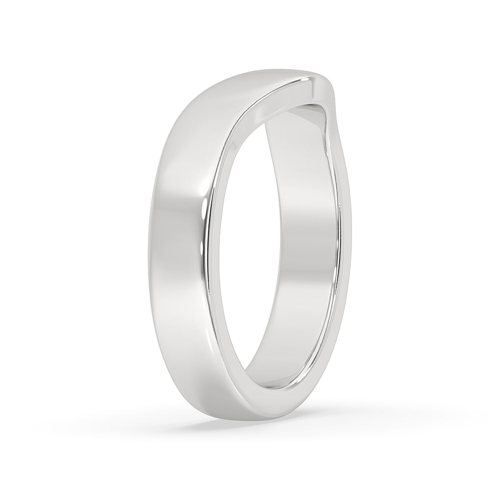 Simple Womens Wedding Band In Curvy Style