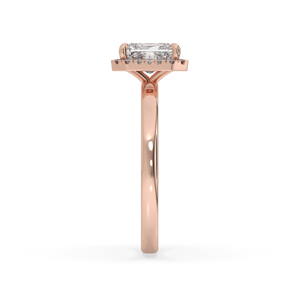 Radiant Engagement Ring with Elegant Halo Style