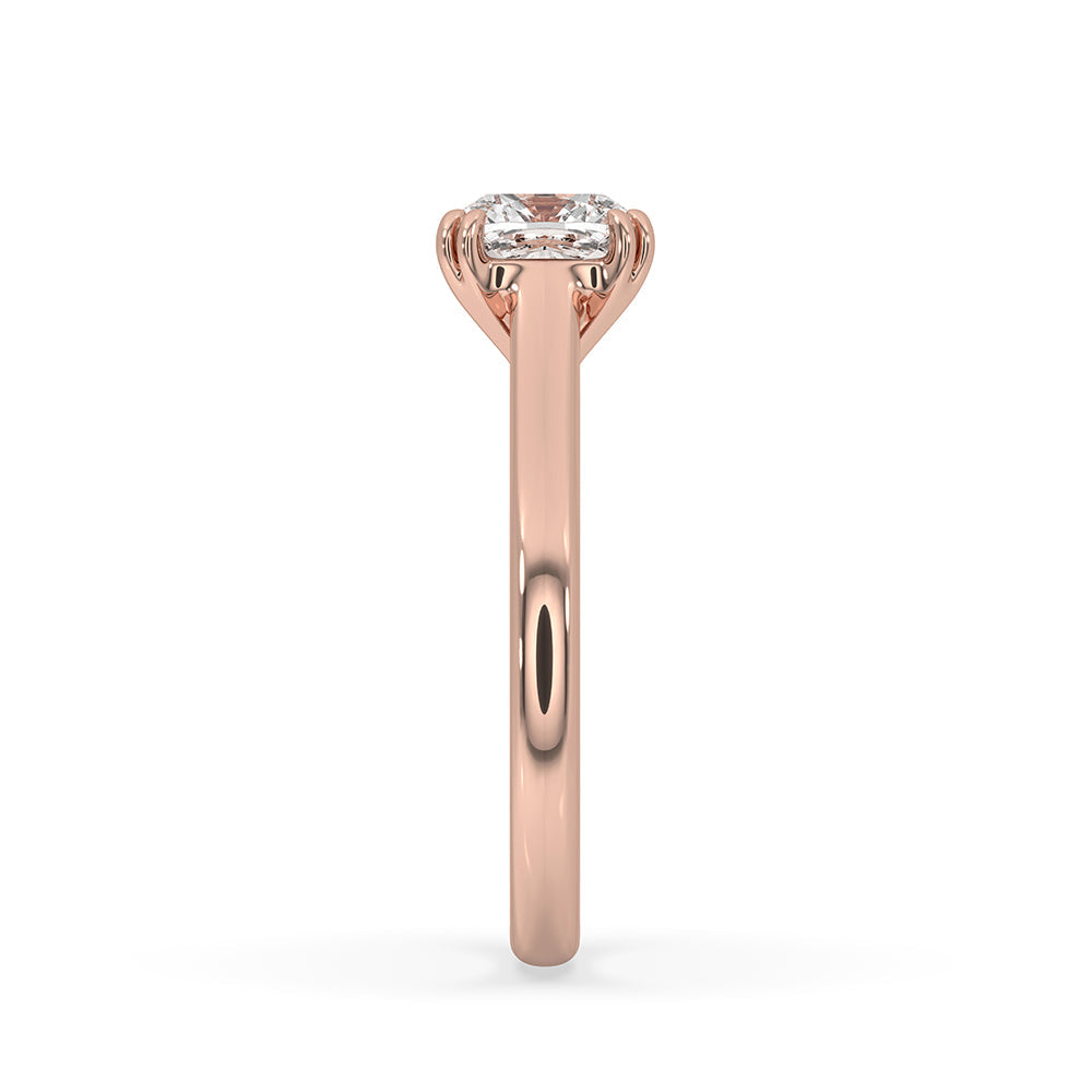 Rose Gold Cushion Solitaire Engagement Ring