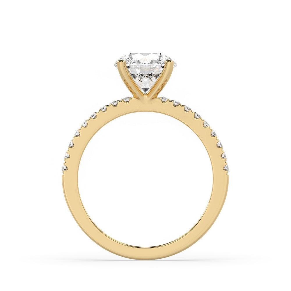 Round Cut Engagement Ring In Pave Setting