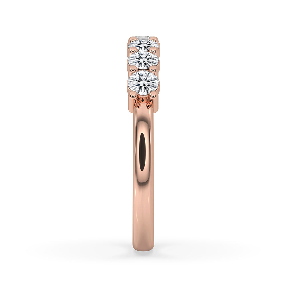 7 Stone Diamond Band In Rose Gold