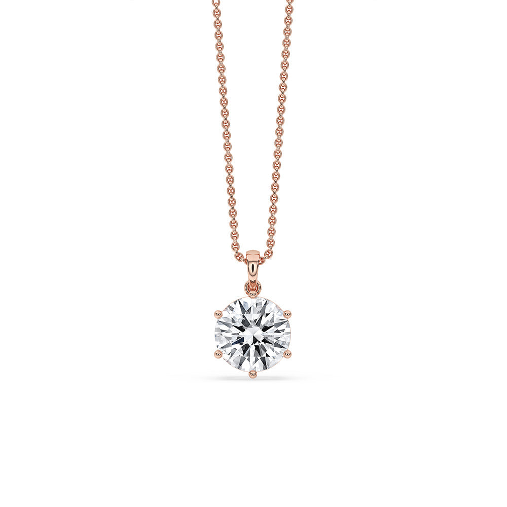 Round Diamond Rose Gold Pendant Hauptbild