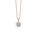 Round Diamond Rose Gold Pendant