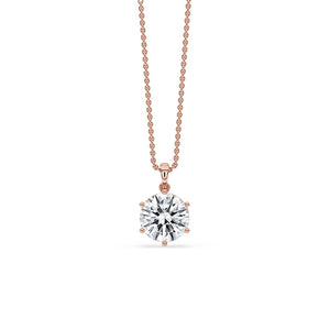 Round Diamond Rose Gold Pendant