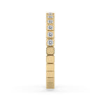 Square Bezel Box Yellow Gold Diamond Wedding Band
