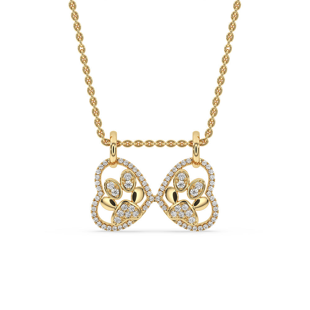 Heart Shaped Diamond Pendant - Yellow Gold Main image