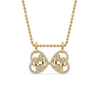 Heart Shaped Diamond Pendant - Yellow Gold