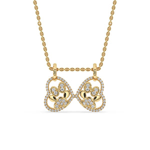 Heart Shaped Diamond Pendant - Yellow Gold